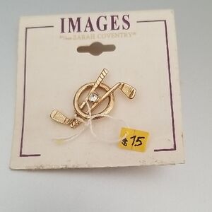 Sarah Coventry Gold and Silver Golf Brooch